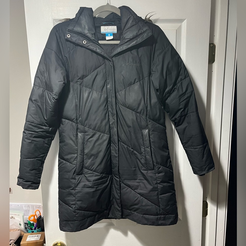 Columbia thin puffer coat, black, small